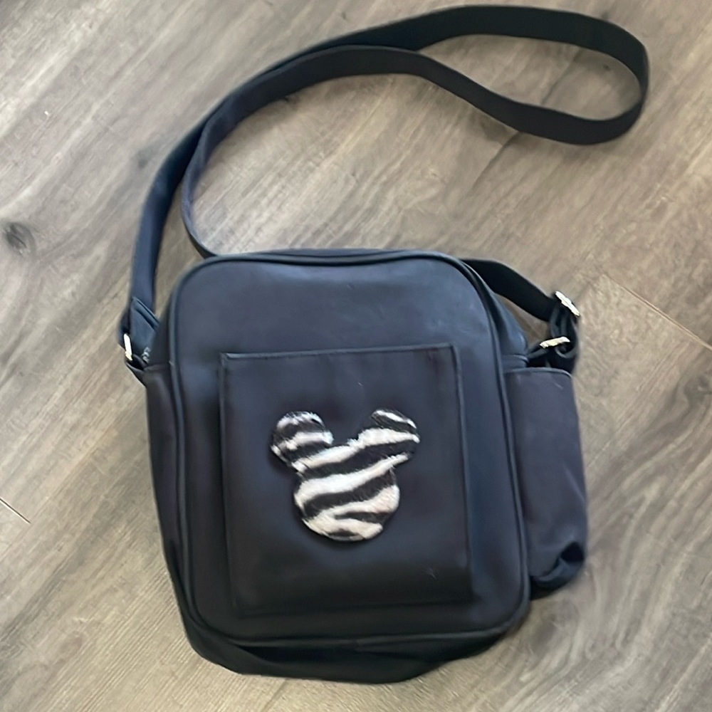 Disneyworld black crossbody bag Zebra Print Mickey Disney Park Mickey Mouse